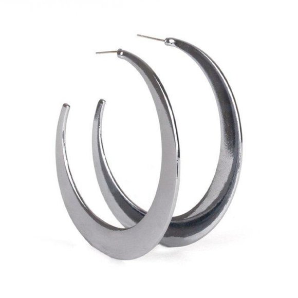 PAPARAZZI Gunmetal Moon Beam Hoop Earrings